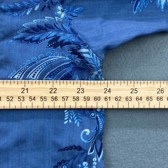 Tommy Bahama 100% Silk Hawaiian Shirt Men's Large Floral Blue - Picture 5 of 7